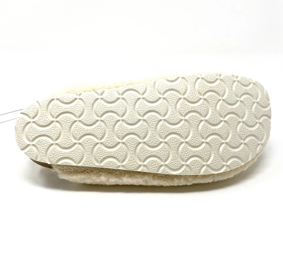 Universal thread Women's Flats, Slip On, Sherpa, Clogs, Mule, Cream, Size 5.5