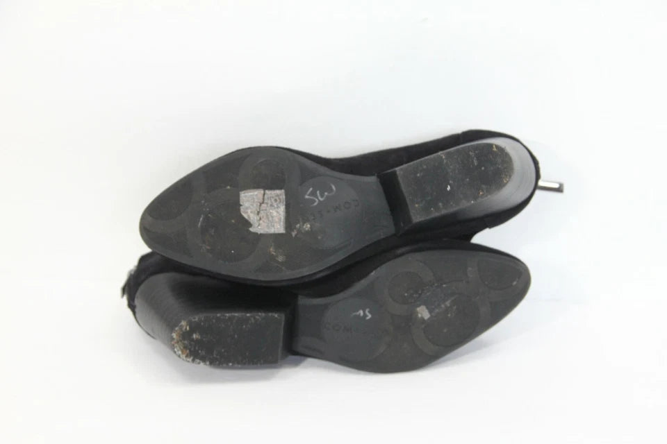 Women Modern Pumps 6.5 Com+Sens Block Heels Shoes Minimalist black suede Size 9