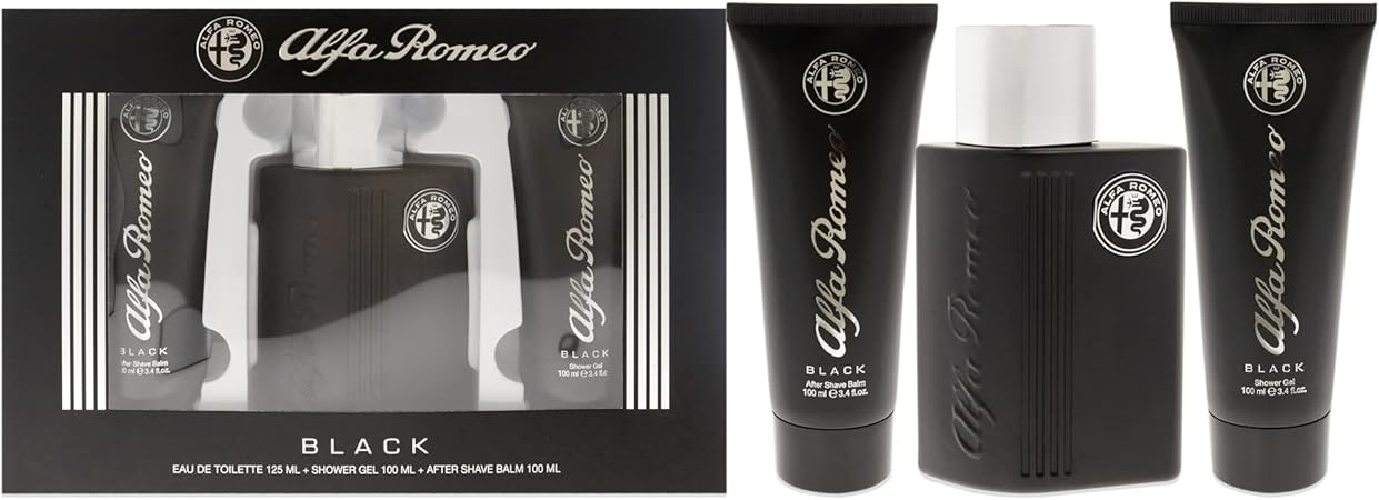 Black by Alfa Romeo for Men - 3 Pc Gift Set 100 ml