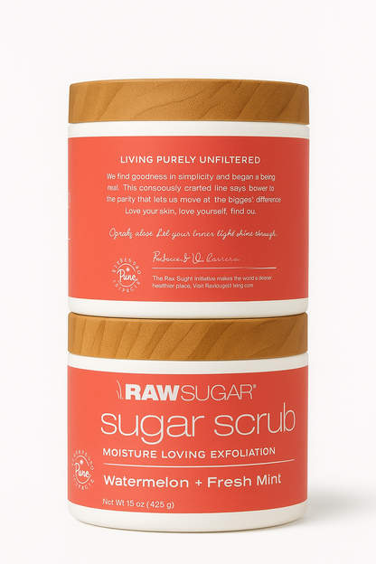 Raw Sugar Sugar Scrub – Watermelon + Fresh Mint (425g / 15oz)