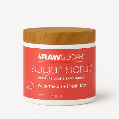 Raw Sugar Sugar Scrub – Watermelon + Fresh Mint (425g / 15oz)