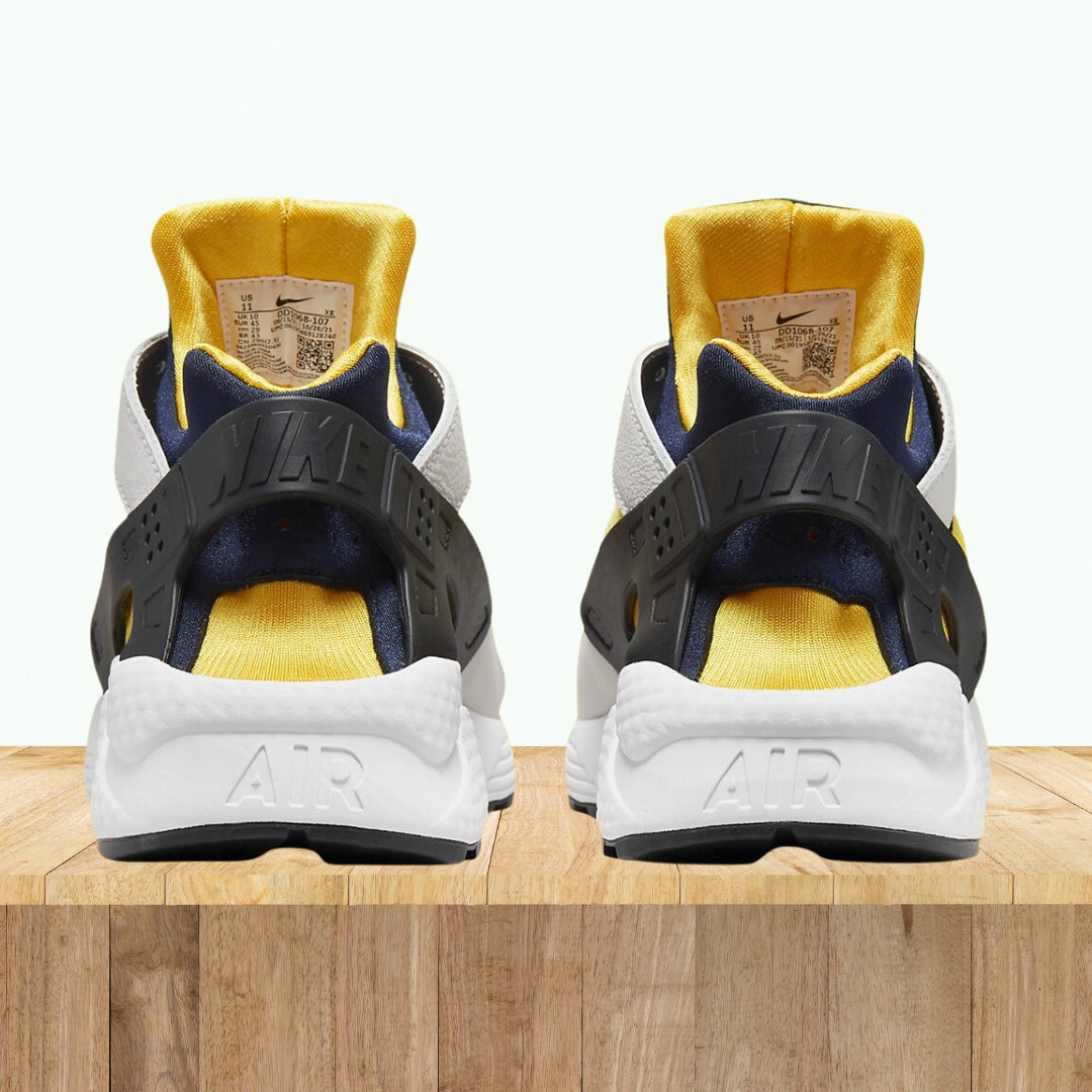 Nike Air Huarache Run Michigan Varsity Maize Yellow White DD1068-107 Men's Size 9.5