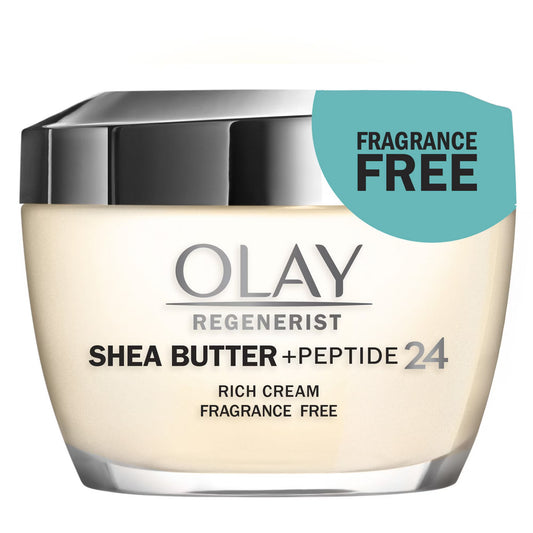 Olay Regenerist Shea Butter Peptide 24 Rich cream Face Moisturizer Fragrance free-(48g)