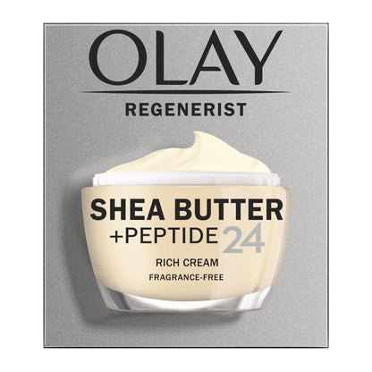 Olay Regenerist Shea Butter Peptide 24 Rich cream Face Moisturizer Fragrance free-(48g)