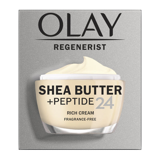 Olay Regenerist Shea Butter Peptide 24 Rich cream Face Moisturizer Fragrance free-(48g)