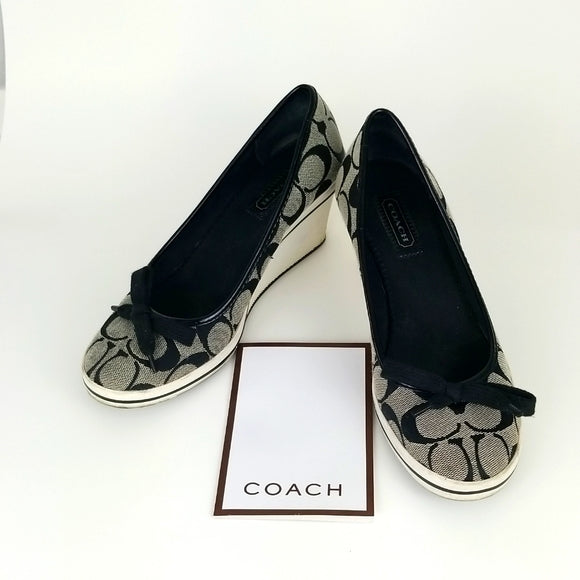 Coach Signature Canvas Wedges