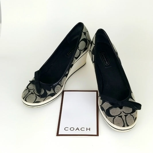 Coach Signature Canvas Wedges