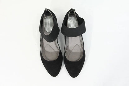 Women Modern Pumps 6.5 Com+Sens Block Heels Shoes Minimalist black suede Size 9