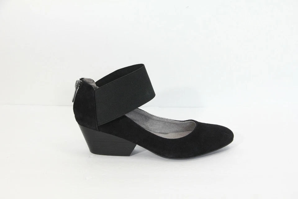 Women Modern Pumps 6.5 Com+Sens Block Heels Shoes Minimalist black suede Size 9